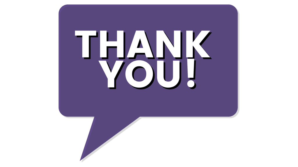 Althea's Fine Lingerie, Thank you word bubble