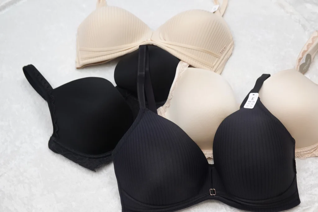 Selection of everyday bras available at Althea's Fine Lingerie in Milwaukee, helping customers find the right fit for comfort, support, and everyday wear.